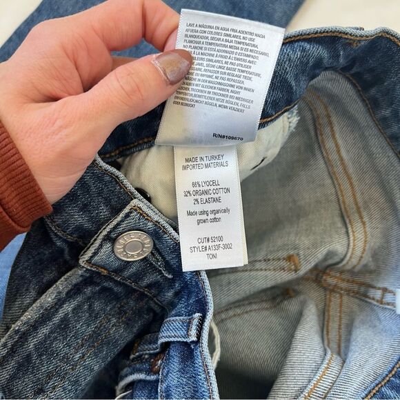 AGOLDE Toni Straight Leg Jeans 24 STYLE#A133F-3002 CUT# 52100 distressed denim - Picture 2 of 10